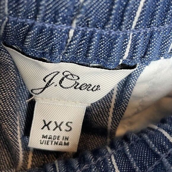 J.CREW Seaside Shorts Women XXS Indigo Stripe Pull-On Cotton Blend AV825 - Picture 13 of 16